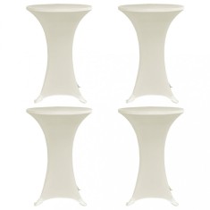 vidaXL Husă de masă cu picior, 4 buc., crem, &Oslash;80 cm elastic
