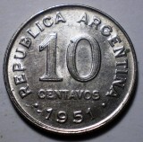 7.849 ARGENTINA JOSE DE SAN MARTIN 10 CENTAVOS 1951 EROARE, America Centrala si de Sud, Cupru-Nichel