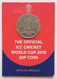 02B13 Insula Man 50 pence 2019 Elizabeth II (ICC World Cup logo) coin card