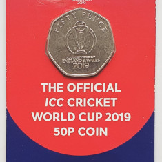 02B13 Insula Man 50 pence 2019 Elizabeth II (ICC World Cup logo) coin card