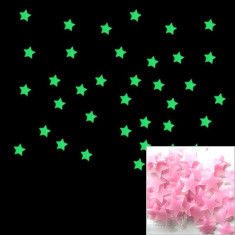 Set 100 bucati Stele stralucitoare pentru camera copii, roz foto