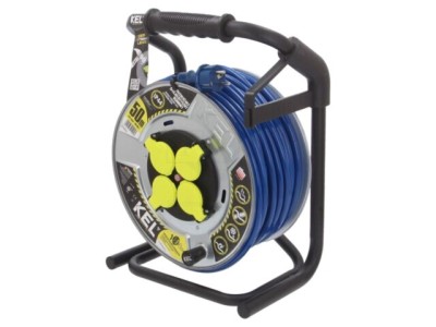 Prelungitor alimentare KEL 3x2,5mm2 4 Prize PUR albastru 50m 16A foto