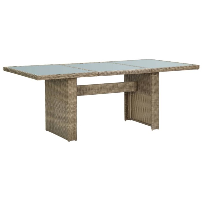 Gossi masa de gradina, maro, 200 x 100 x 74 cm, sticla si poliratan