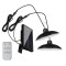 Set 2 lampi solare, bec LED, cu panou solar, telecomanda, putere totala 200 W, senzor amurg, din ABS, negru