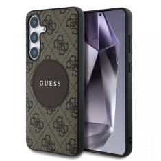 Guess Husa 4G Round Patch Classic Logo MagSafe Samsung Galaxy S25 Plus Maro