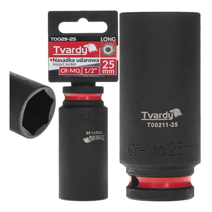 Cheie tubulara de impact in 6 puncte 1 / 2&quot;, 25 mm, Cr-Mo, Tvardy T00211-25