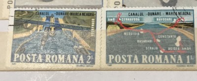 (3) Timbre Serii Romania Canalul Dunare Marea Neagra foto