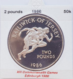 84 Jersey 2 Pounds 1986 Elizabeth II (Commonwealth Games) km 67 proof argint, Europa