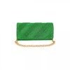 Geanta plic seara, verde, 20 x 10 cm, model dungi oblice in relief cu sclipici, Magrot 24024