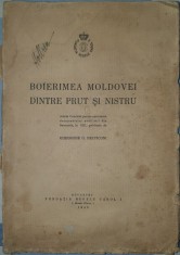 Gheorghe Bezviconi, Boierimea Moldovei dintre Prut si Nistru, Editura Fundatia Regele Carol I, 1940 (carte rara, bibliofilie)