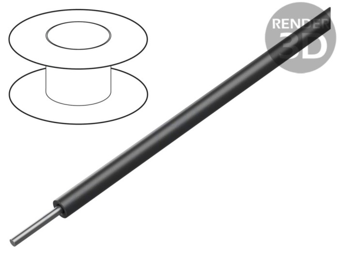 Cablu HookUp Wire 18AWG PTFE negru