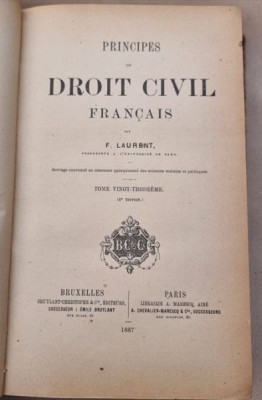 F. Laurent - Droit Civil Francais Tome XXIII foto