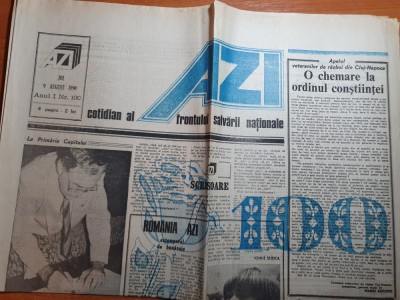 ziarul azi 9 august 1990- nr 100 al ziarului azi foto