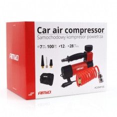 Compresor auto AMIO compact 12V, 7bar, 100psi, 28L/ Min, cu furtun cu cuplare rapida