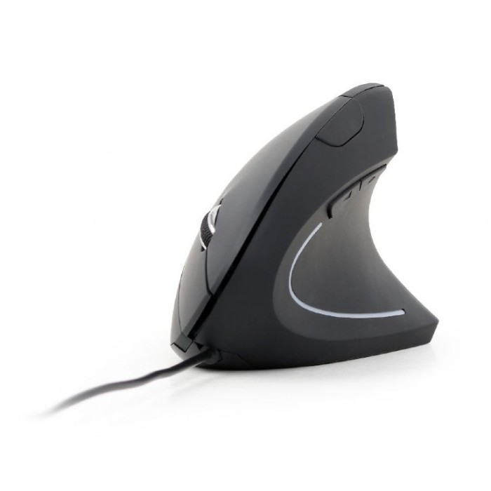 MOUSE GEMBIRD, PC sau NB, cu fir, USB, optic, 3200 dpi, butoane/scroll 6/1, ergonomic, negru, &quot;MUS-ERGO-01&quot; (timbru verde 0.18 lei)