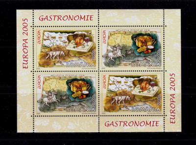 RO 2005 LP 1683 a &amp;quot;Europa 2005- Gastronomie &amp;quot; ,colita 355 tip II , MNH foto