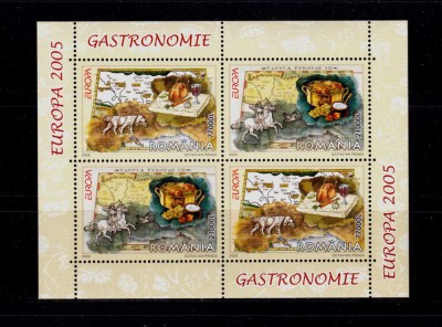 ✅ RO 2005 LP 1683 a &amp;quot;Europa 2005- Gastronomie &amp;quot; ,colita 355 tip II , MNH foto