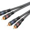 Cablu RCA dublu aurit, 2m, negru