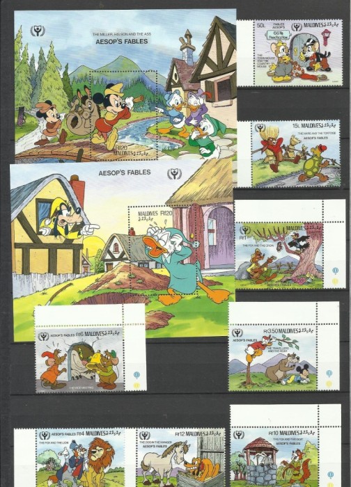 MALDIVES 1990 DISNEY FABULELE LUI AESOP