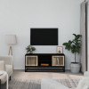 VidaXL Comodă TV, negru, 105x30x45 cm, lemn prelucrat &amp; fier