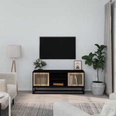 Comoda TV, negru, 105x30x45 cm, lemn prelucrat fier foto