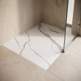 Cada de duș Bazalt CARRARA WHITE 80x100