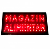 Afisaj luminos cu mesaj predefinit: MAGAZIN ALIMENTAR, Semn reclama LED 50x20CM