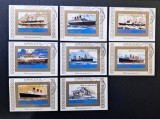 Ajman 1971 Seria "Istoria Navigației / Paqueboturi, Transatlantice &amp; Nave Istorice" Valori 1 R / Airmail Obliterat CTO - A90, Stampilat