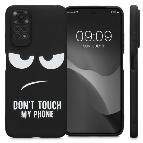 Husa Kwmobile pentru Xiaomi Redmi Note 11/Redmi Note 11s, Silicon, Negru/Alb, 57387.01