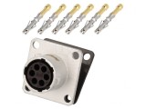 Conector Circular RT360 Soclu Mamă Crimpat 6P 7.5A IP67