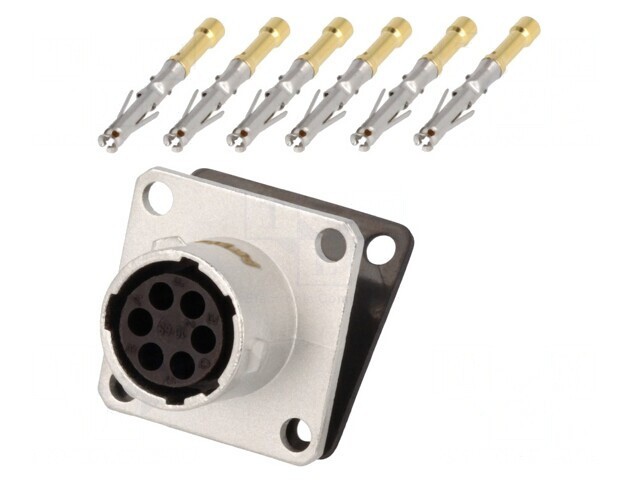Conector Circular RT360 Soclu Mamă Crimpat 6P 7.5A IP67