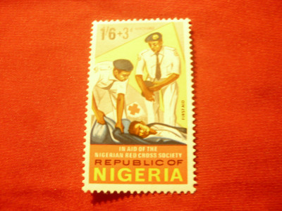 Timbru Nigeria 1966 Crucea Rosie , val. 1,6sh foto