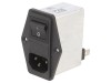 Conector alimentare SCHAFFNER FN284-6-06, AC C14, 6A 250VAC, Montare Panou, Filtru, 2x Siguranta