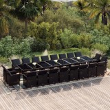 vidaXL Set mobilier de grădină cu perne, 21 piese, negru, poliratan 3095668