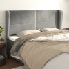 VidaXL Tăblie de pat cu aripioare gri deschis 163x23x118/128cm catifea 3117870