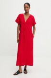 Answear Lab rochie culoarea rosu, midi, evazată