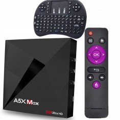 Mini PC SMART TV BOX, A5X Max Android 9.0, 4/32GB ROM, Netflix,HBO+I8 tastatura foto