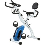 SPORTNOW Bicicletă de Apartament Pliabilă Bicicletă Fitness 3-&icirc;n-1 Silențioasă Conectată Kinomap Bluetooth și Zwift 105x53,5x109cm Albastru | Aosom Ro