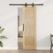 Set Ușă Glisantă Manual Natural și negru 61 x 198.5 cm
