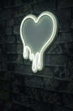Decoratiune luminoasa LED, Melting Heart, Benzi flexibile de neon, DC 12 V, Alb, Neon Graph