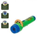 Lanternă Proiector Dinozaur, Verde, 3 Diapozitive, Baterii Incluse, Oem