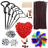 Set de creatie cu burghiu pentru castane Shengruili, metal/textil/lemn, multicolor, 255 piese