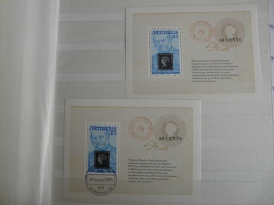 MAURITIUS 1979 - PERSONALITATI , ROWLAND HILL , 2 COLITE NESTAMPILAT+STAMPILATA foto