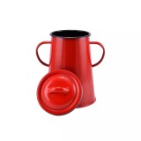 Borcan Grasime Smaltuit Rosu 2L Perfect Home Handy KitchenServ - Depozitare Untura, Capac Inclus, Design Retro, Durabil