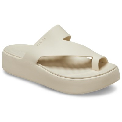 Papuci Crocs Getaway Platform Toe Loop Bej - Sandstone foto