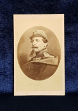 NAPOLEON AL III - LEA , PORTRET IN UNIFORMA MILITARA , FOTOGRAFIE DE DUSACQ et Cie , PARIS , TIP C.D.V. , PE CARTON , SECOLUL XIX