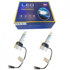 Set 2 becuri LED H1, 8000k, Ventilatie Automata, Fara Erori, Model 2019 foto