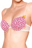 BED221 Sutien casual cu imprimeu colorat si dantela BeeHot 1-01 WHPM, bumbac, Cu burete, rosu, Beedees By Triumph