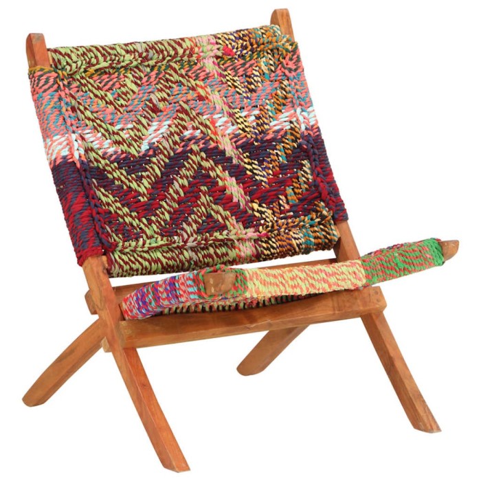 Scaun pliant Chindi din material textil multicolor
