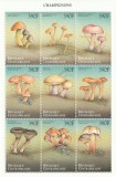 Republica Centrafricana 1999 - Flora , Ciuperci , Bloc 9 valori , dantelate , MNH , Mi.2293-2301.Kb